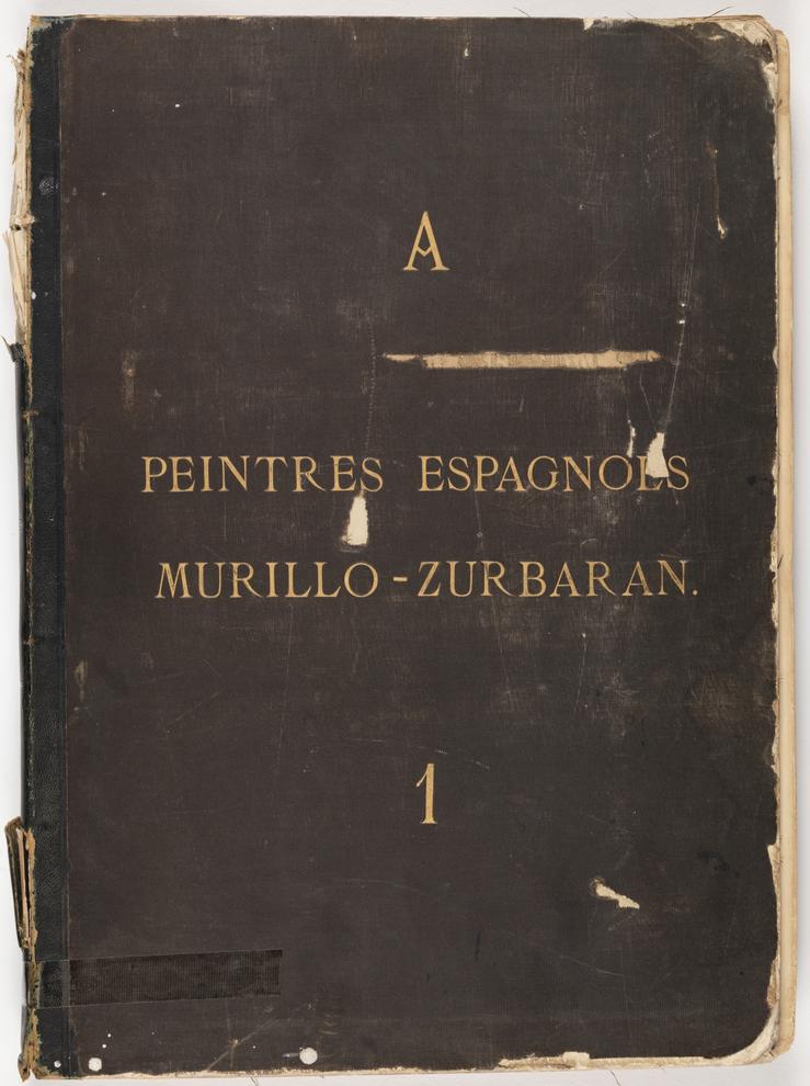 Imagen de álbum-muestrario de la serie A, vol. 1, dedicado a los pintores españoles: Murillo y Zurbarán, h. 1879